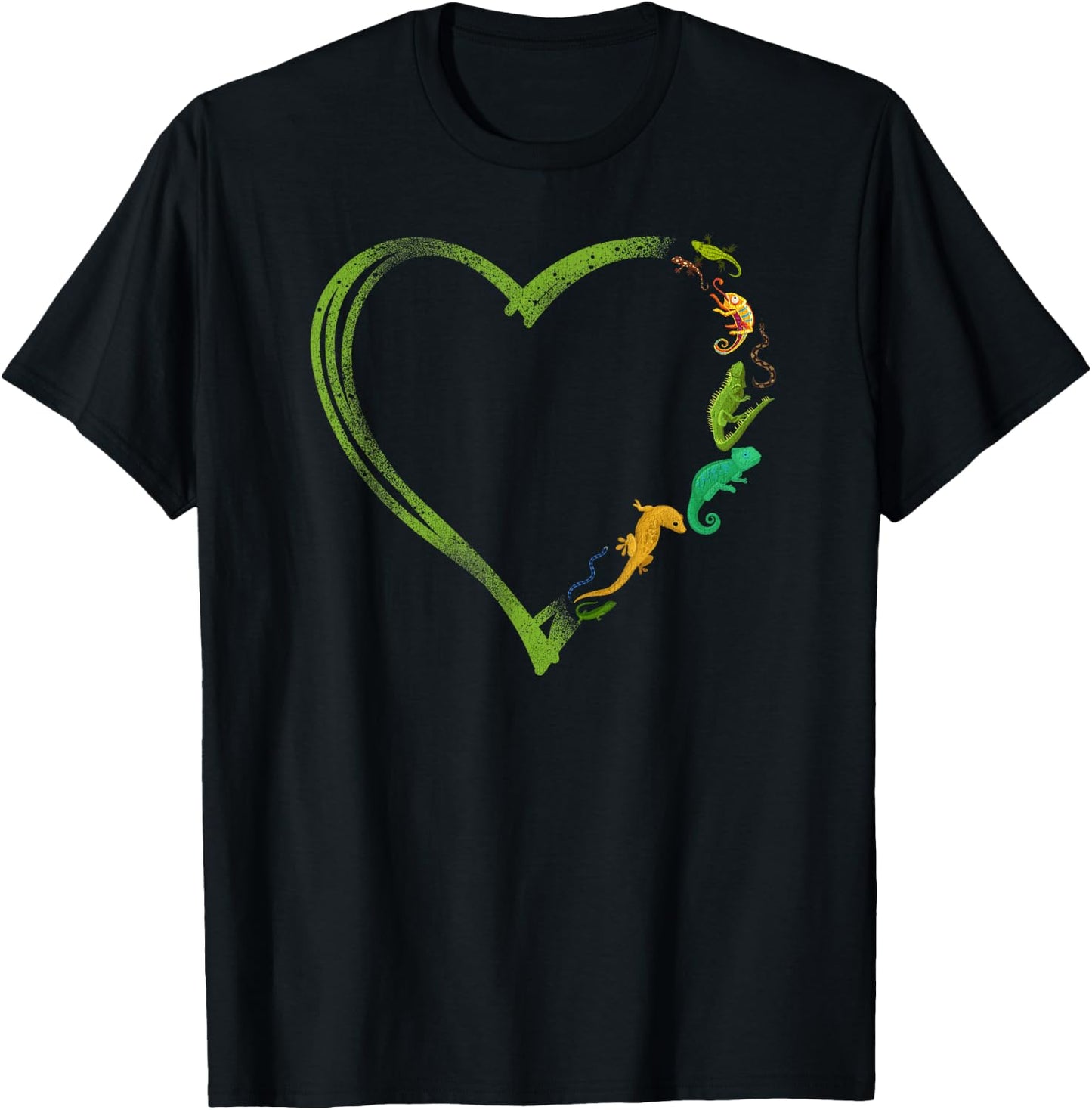 Reptile Heart Lizard T-Shirt - T-Shirt | Black