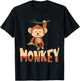 Zoo Animal Toddlers Kids Gift Cute Monkey T-Shirt - T-Shirt | Black