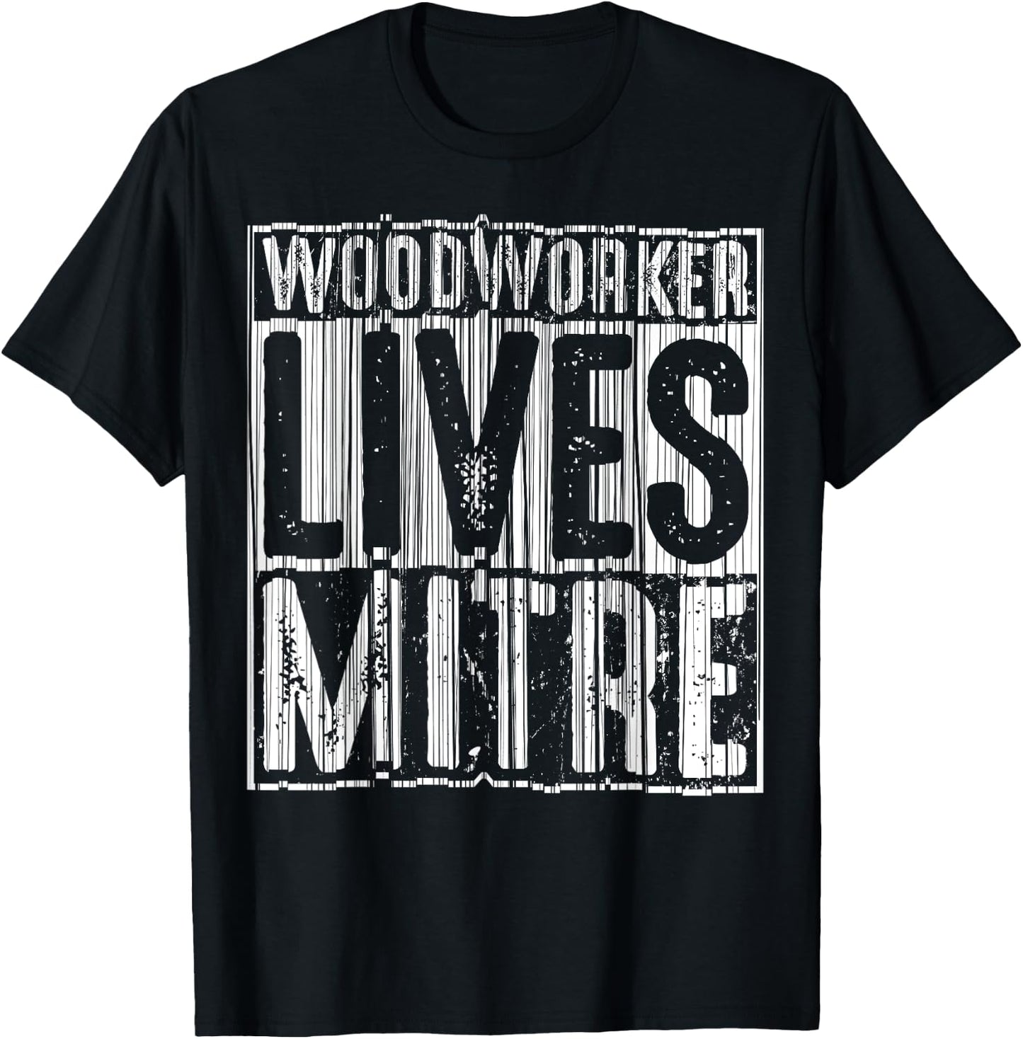 Funny Woodworker Lives Mitre Gift Cute Woodworking T-Shirt - T-Shirt | Black