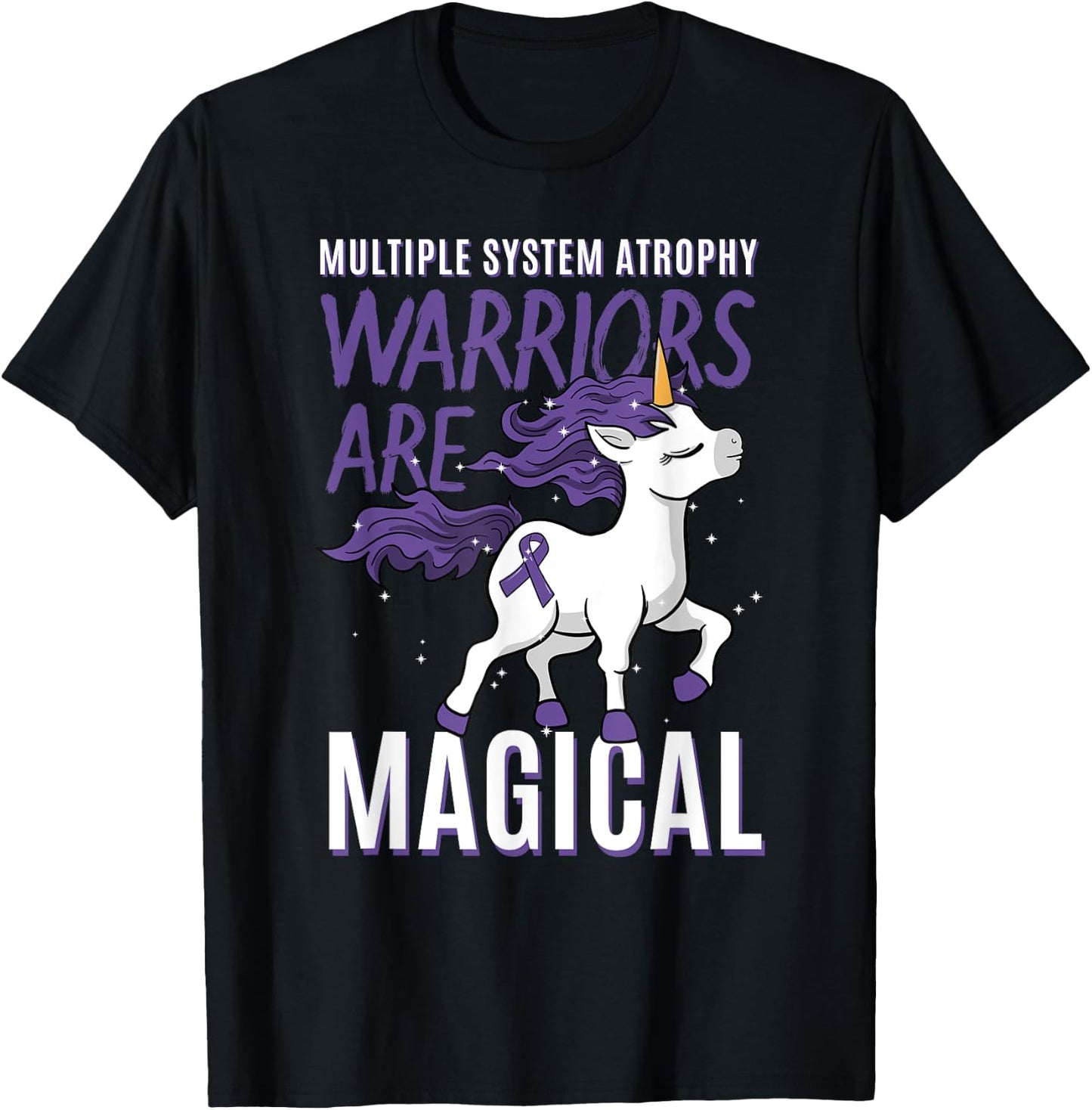Multiple System Atrophy Unicorn Neurodegenerative Disorder T-Shirt - T-Shirt | Black