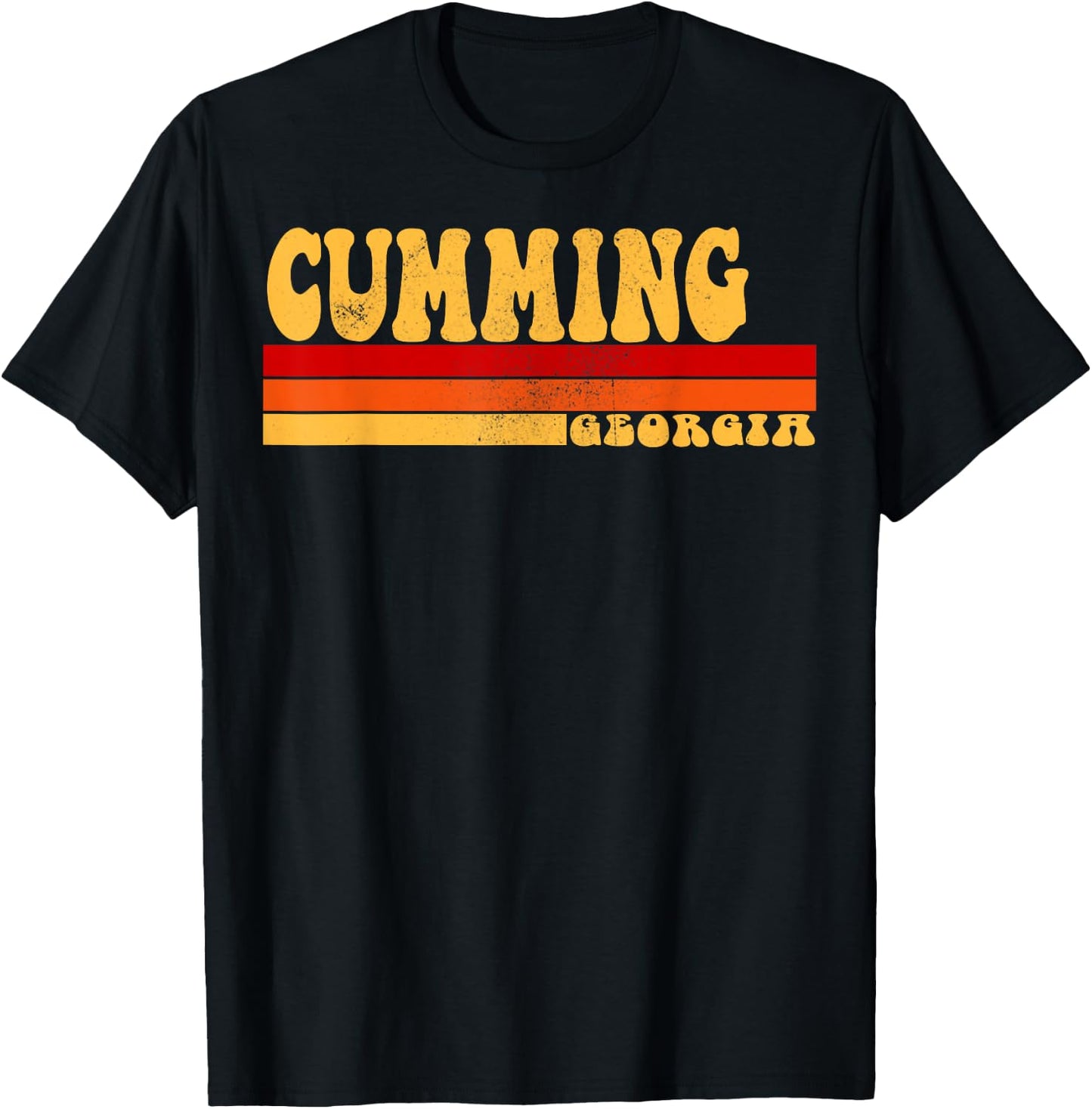 CUMMING Georgia City Vintage Roots Retro Design 70s 80s T-Shirt - T-Shirt | Black