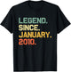 Legend Since January 2010 11th Birthday Gift 11 Years Old T-Shirt - T-Shirt | Black