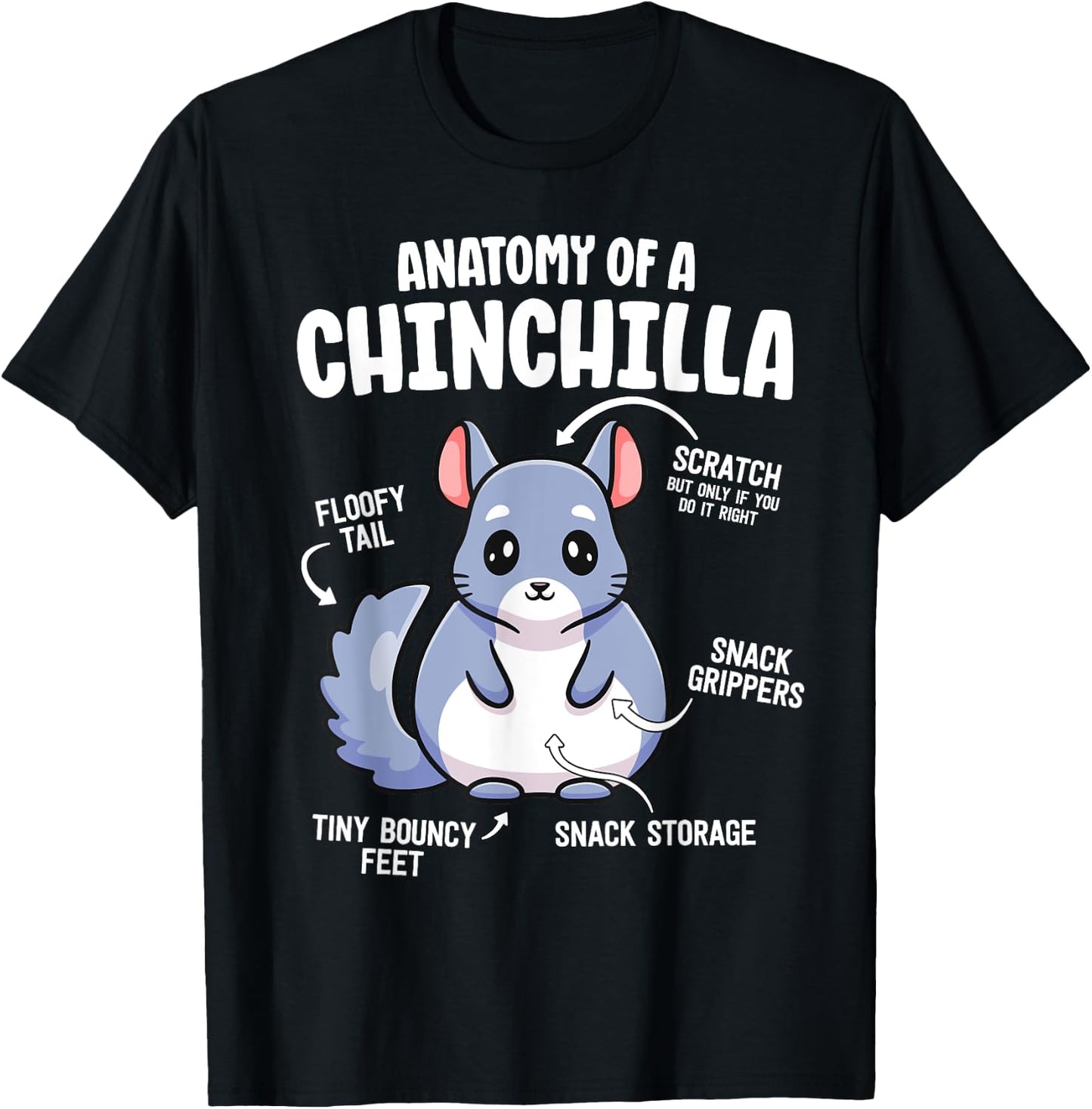 Anatomy Of A Chinchilla Shirts Lover Mom T-Shirt - T-Shirt | Black