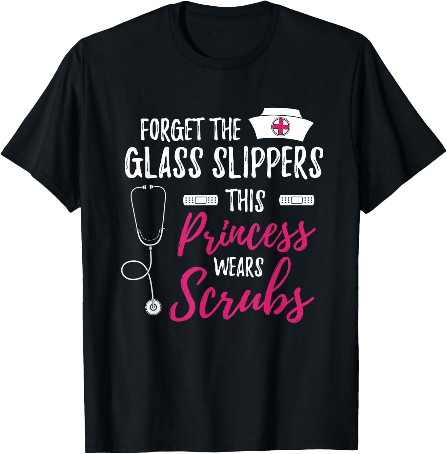 Medical Nursery Hospital Healthcare Stethoscope Funny Nurse T-Shirt - T-Shirt | Black