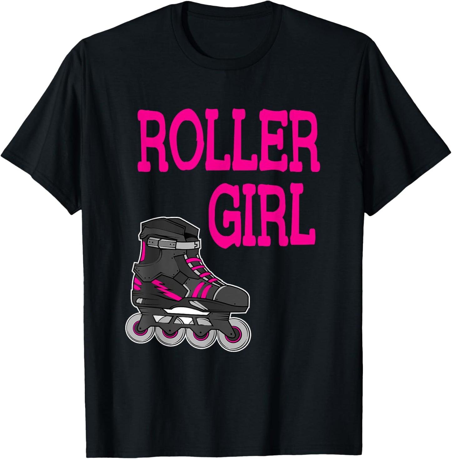 Fun Roller Girl Rollerblading Inline Skating Gift T-Shirt - T-Shirt | Black