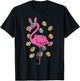 Flamingo Bunny Ears Glasses Eggs Easter Bird Animal Women T-Shirt - T-Shirt | Black
