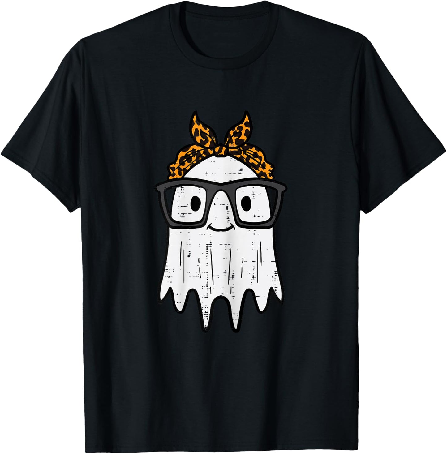 Halloween Ghost Glasses Cute Costume Girl Kids Toddler Women T-Shirt - T-Shirt | Black