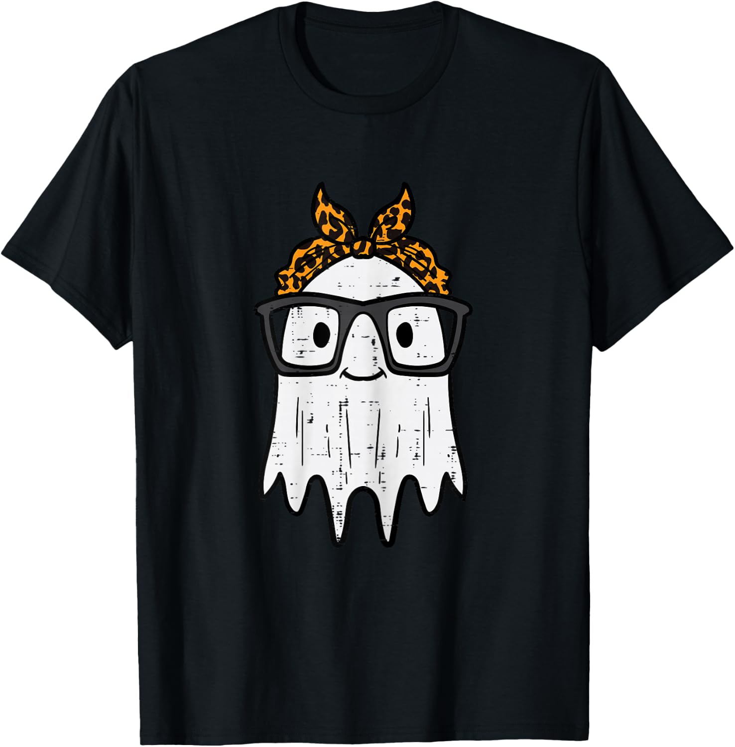Halloween Ghost Glasses Cute Costume Girl Kids Toddler Women T-Shirt - T-Shirt | Black