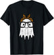 Halloween Ghost Glasses Cute Costume Girl Kids Toddler Women T-Shirt - T-Shirt | Black