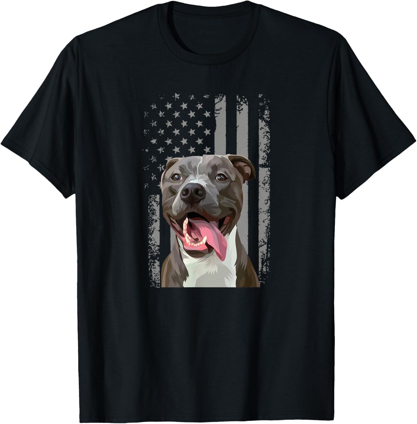 Pitbull Flag Pitbull Pit Bull Dog T-Shirt - T-Shirt | Black