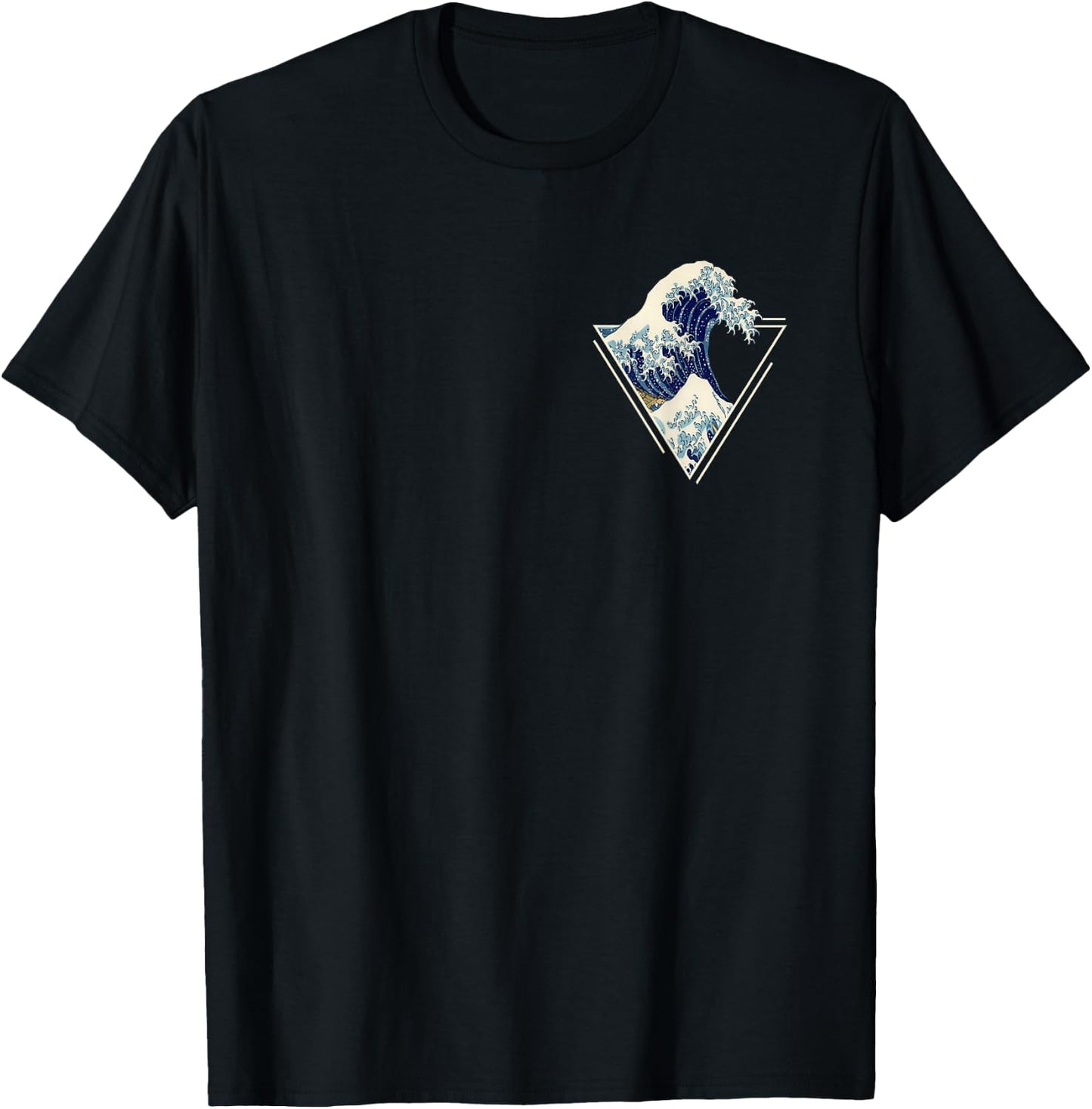 Kanagawa Japanese Art The Great Wave Vintage Aesthetic T-Shirt - T-Shirt | Black