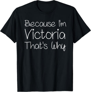 VICTORIA Funny Personalized Birthday Women's Black T-Shirt - T-Shirt | Black