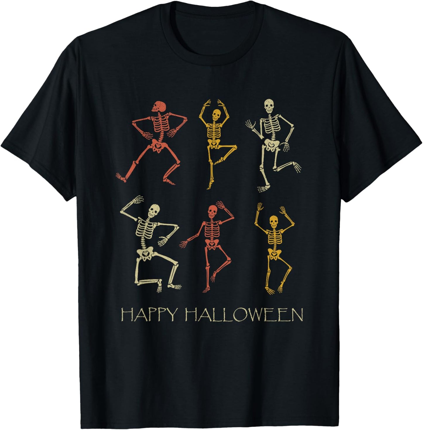 Dancing Skeleton Halloween T-Shirt - T-Shirt | Black
