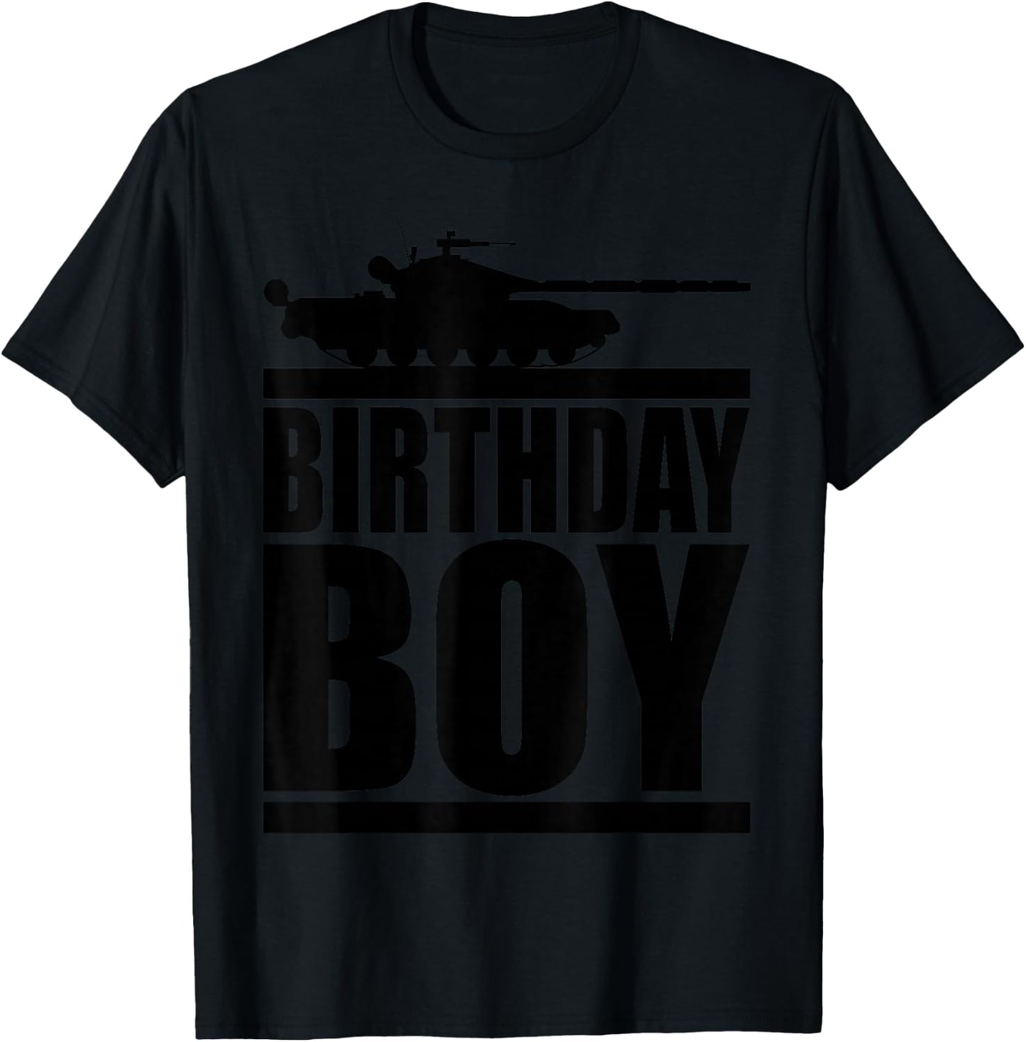 Birthday Boy Army Party Supplies Tank Military Gift Kids T-Shirt - T-Shirt | Black