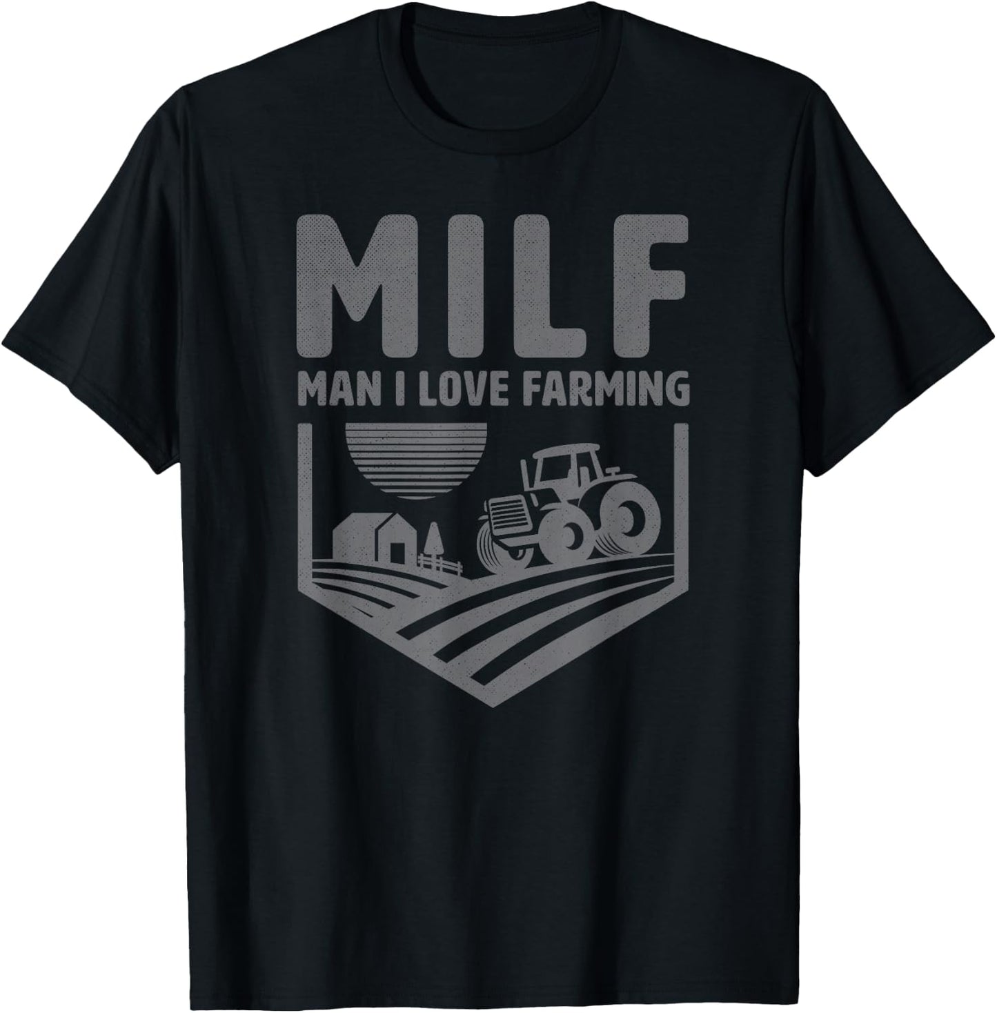 Funny Farm Dad Joke Farmer Mom - Man I Love Farming T-Shirt - T-Shirt | Black
