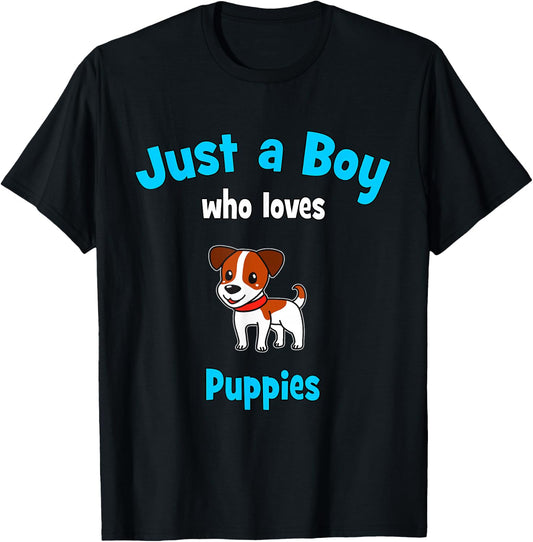 Puppy Shirt for Boys | Kids Puppy T-Shirt - T-Shirt | Black