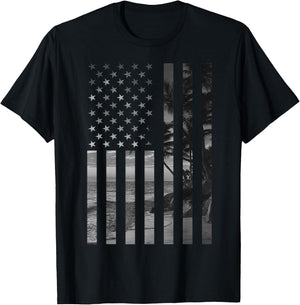 Funny American Flag Hawaiian Gift Men Women Cool Hawaii Trip T-Shirt - T-Shirt | Black