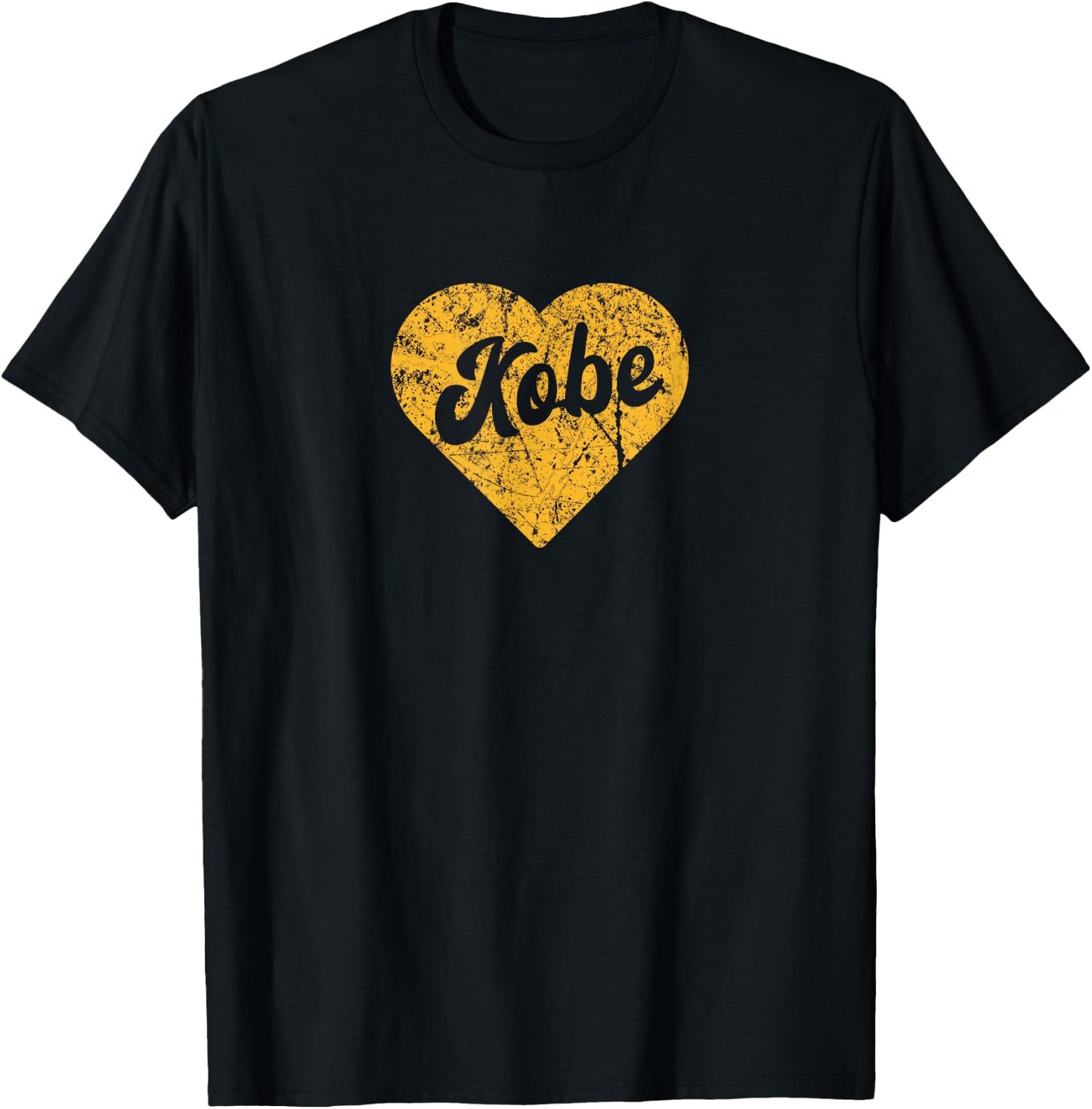 Popular Name Gift | I Love Kobe | First Name Gold Heart T-Shirt - T-Shirt | Black