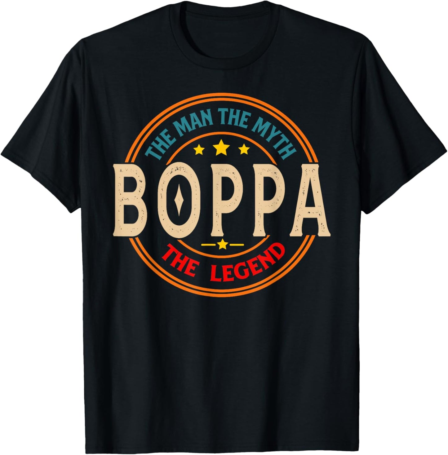 BOPPA The Legend The Man, Funny BOPPA Fathers Day T-Shirt - T-Shirt | Black