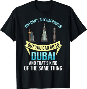 Dubai United Arab Emirates Uae City Skyline Map T-Shirt - T-Shirt | Black