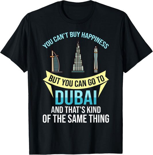 Dubai United Arab Emirates Uae City Skyline Map T-Shirt - T-Shirt | Black