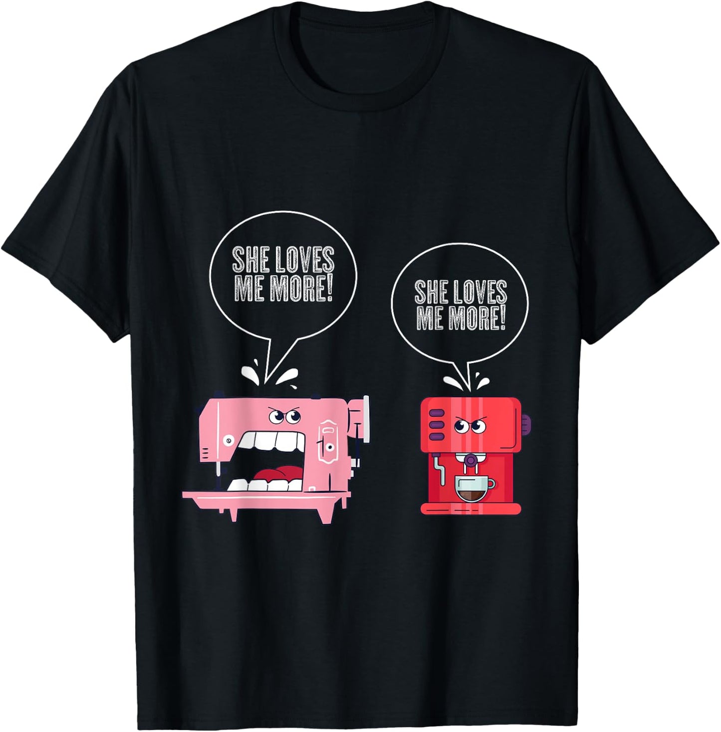 Sewing Machine Coffee Funny Sewing T-Shirt - T-Shirt | Black