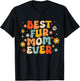 Funny Best Fur Mom Ever Groovy Dog Cat Owner Mothers day T-Shirt - T-Shirt | Black