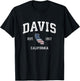 Davis California CA Vintage American Flag Sports Design T-Shirt - T-Shirt | Black