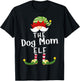 Dog Mom Elf Group Christmas Funny Pajama Party Women T-Shirt - T-Shirt | Black