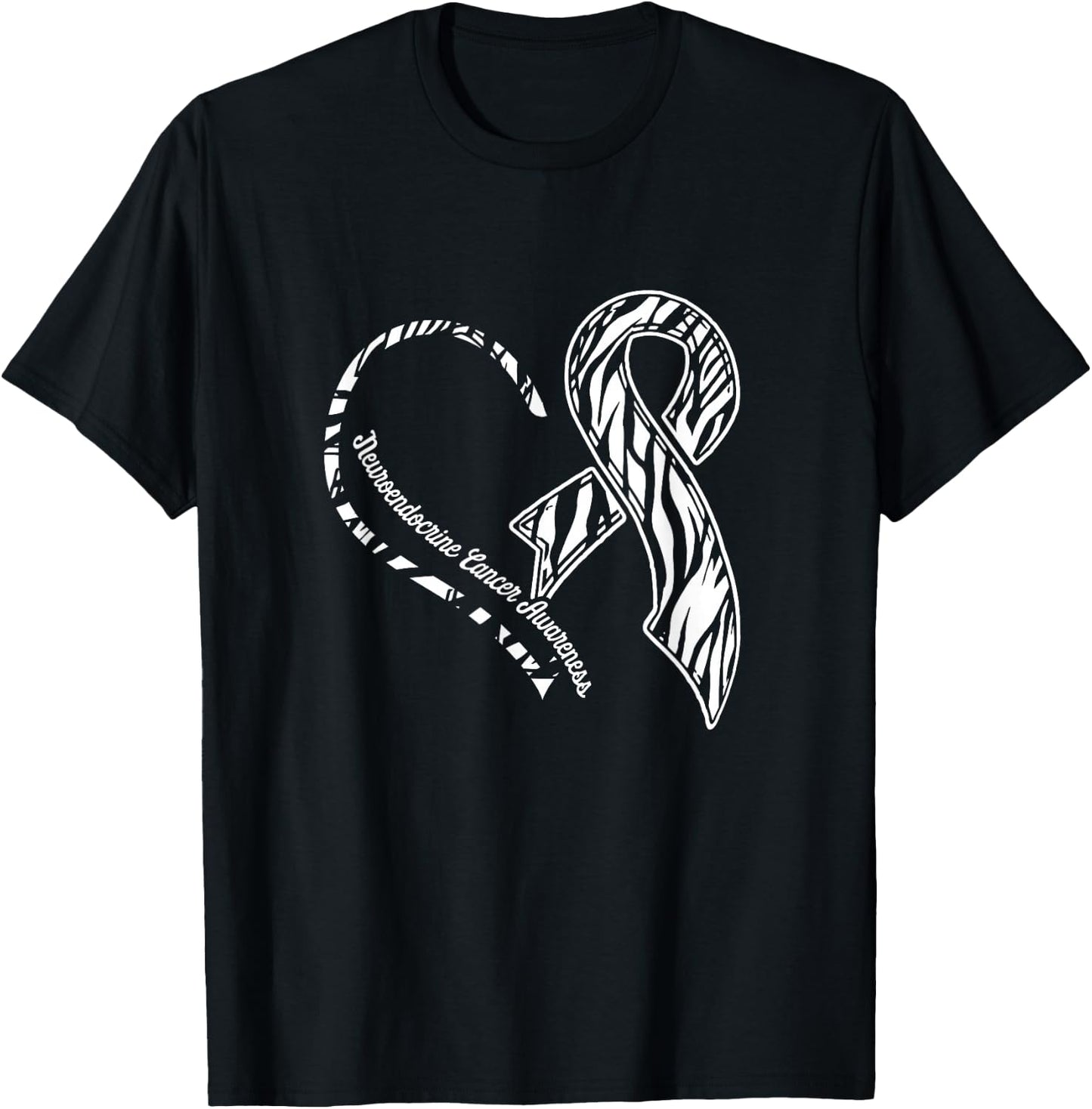 Neuroendocrine Cancer Survivor Heart Warrior T-Shirt - T-Shirt | Black
