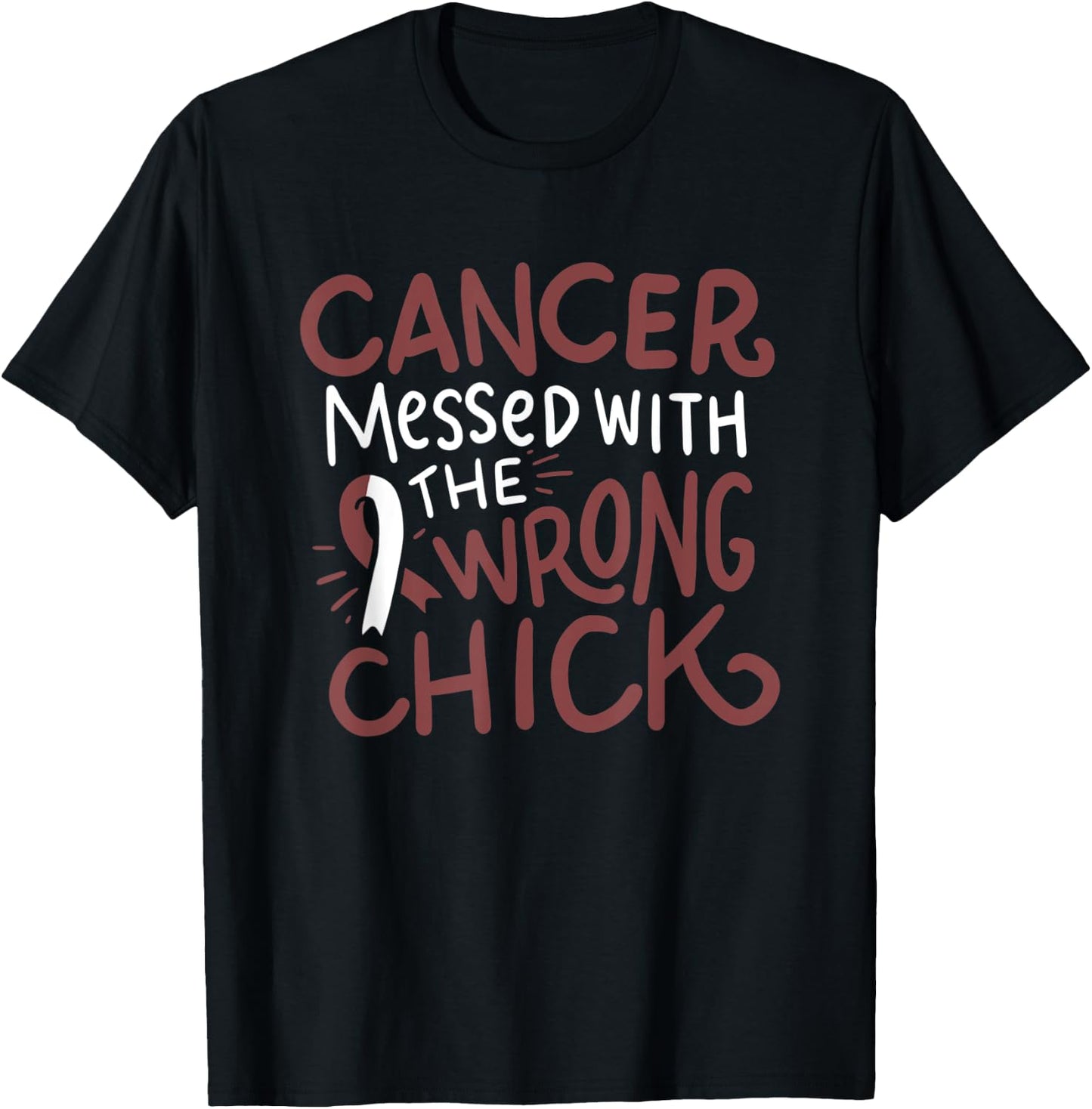 Head Neck Cancer Fighter Chemo Gift White Burgundy Ribbon T-Shirt - T-Shirt | Black