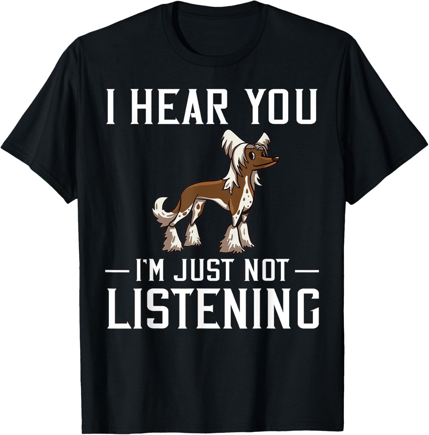 Chinese Crested Powderpuff Dog Gift Puppies Owner Lover T-Shirt - T-Shirt | Black