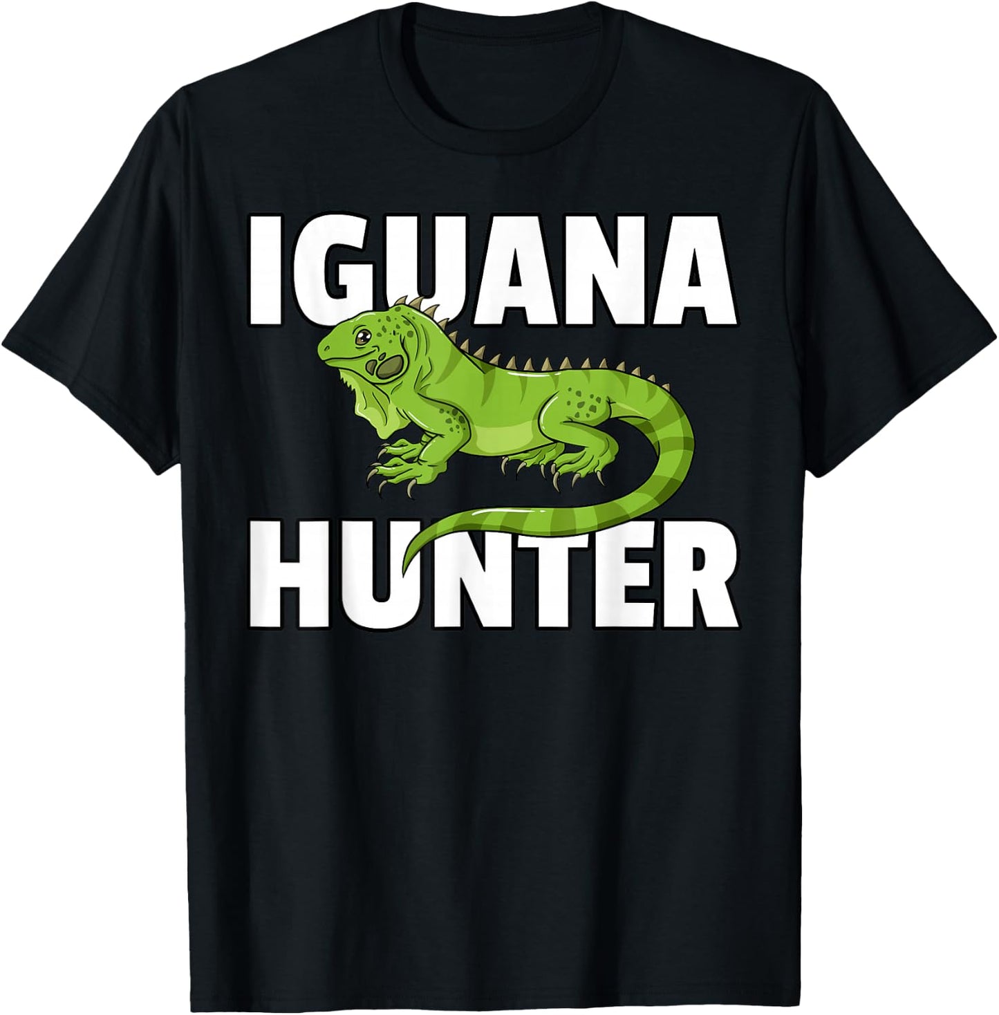 Iguana Hunter Reptile Lizard Hunting T-Shirt - T-Shirt | Black
