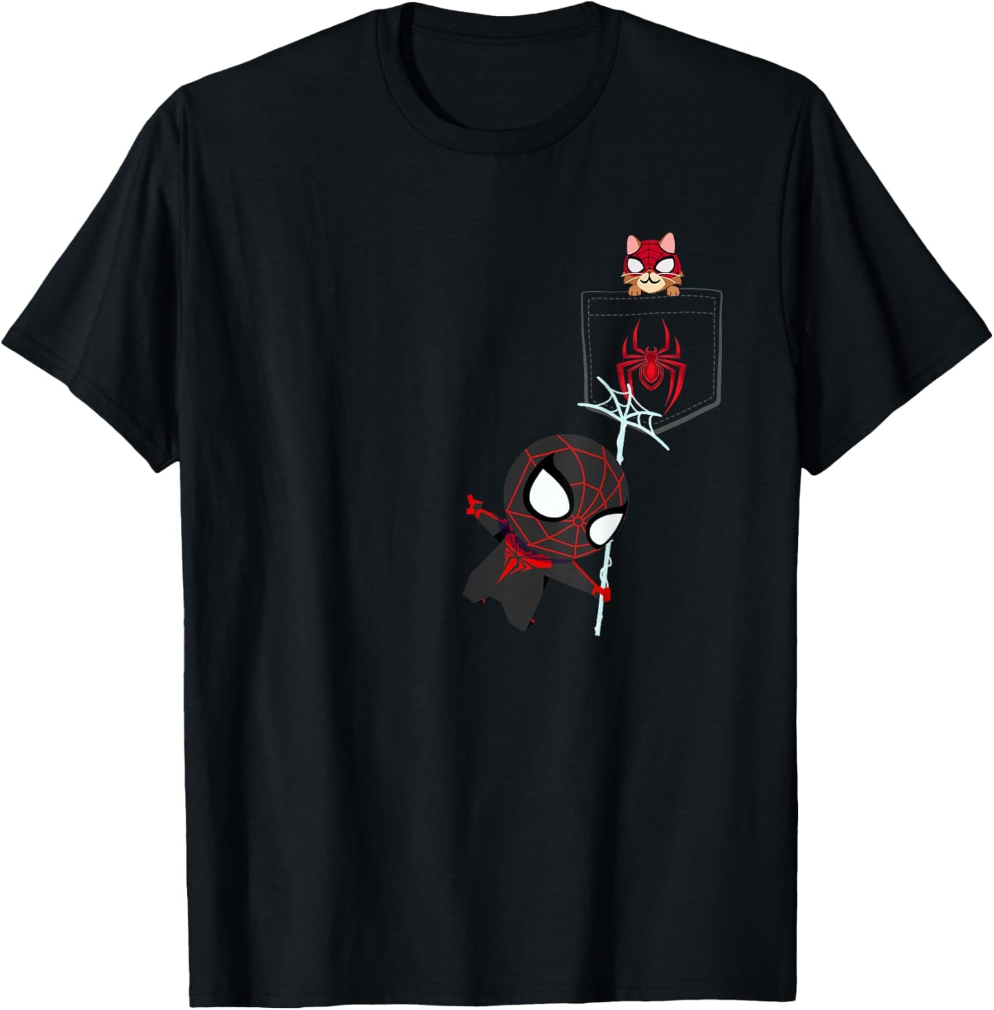 Marvel Spider-Man Miles Morales Game Spidey and Spider-Cat T-Shirt - T-Shirt | Black