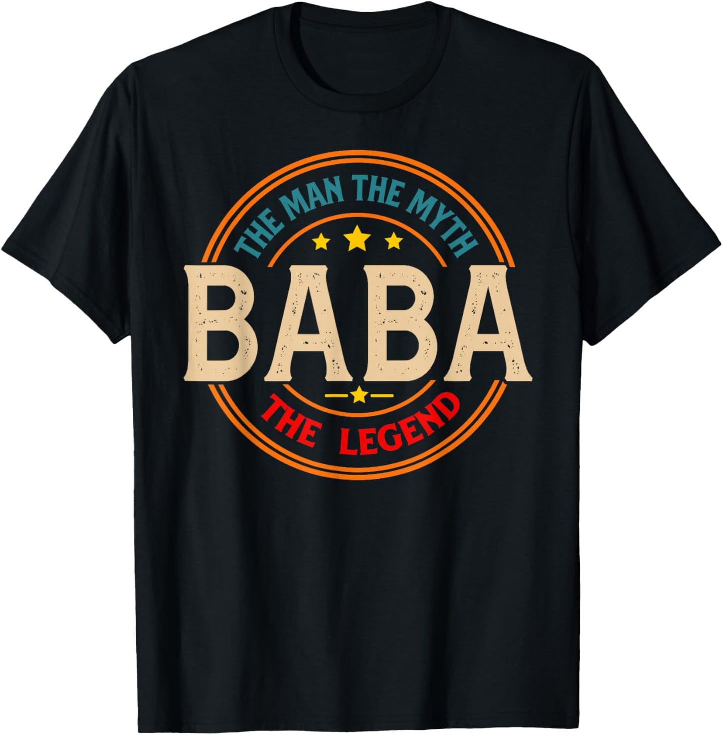 BABA The Legend The Man, Funny BABA Fathers Day T-Shirt - T-Shirt | Black