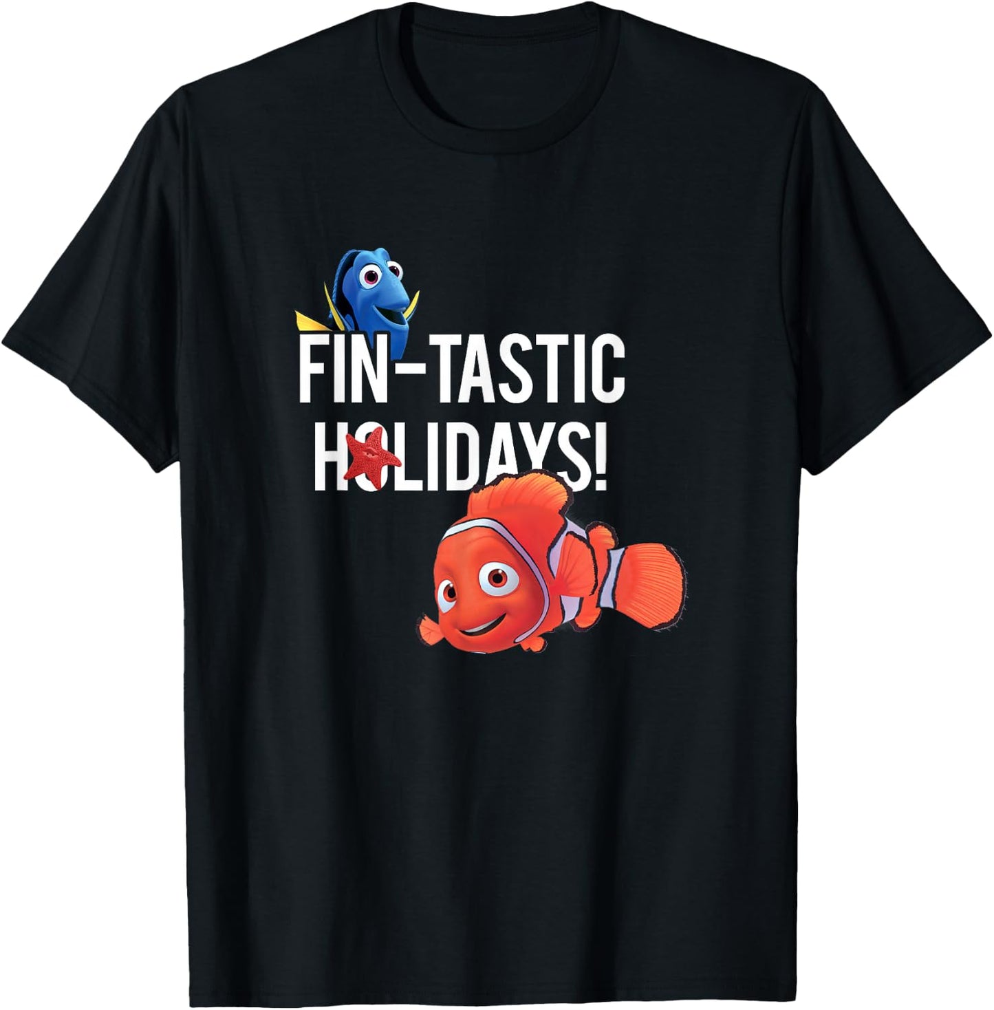 Disney Pixar Finding Nemo Dory & Nemo Fin-Tastic Holidays! T-Shirt - T-Shirt | Black
