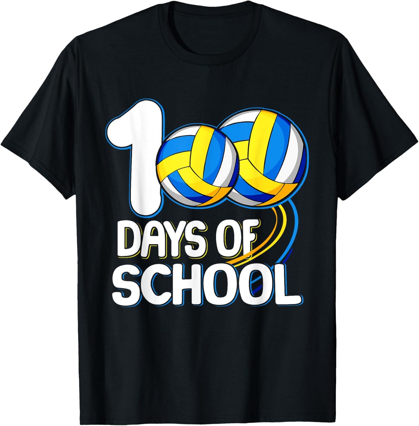 100 Days of School Volleyball Player 100th Day of School Kid T-Shirt - T-Shirt | Black