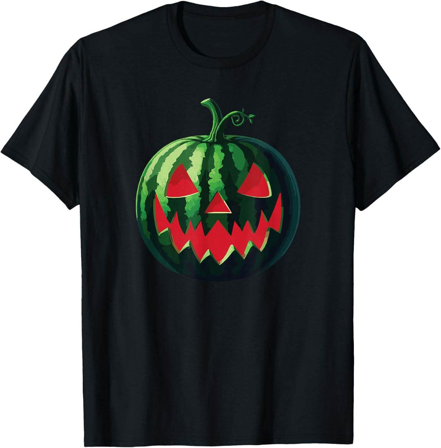Spooky Summer Watermelon Jack-O-Lantern Halfway to Halloween T-Shirt - T-Shirt | Black