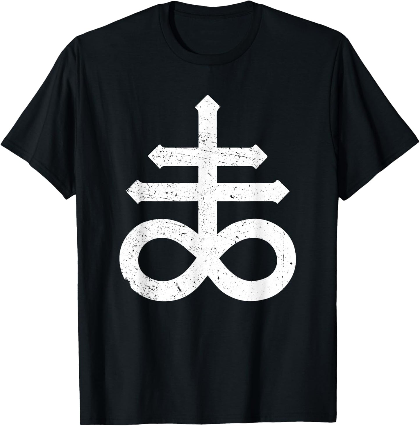 Leviathan Cross Satanic Cross Symbol Vintage Distressed T-Shirt - T-Shirt | Black