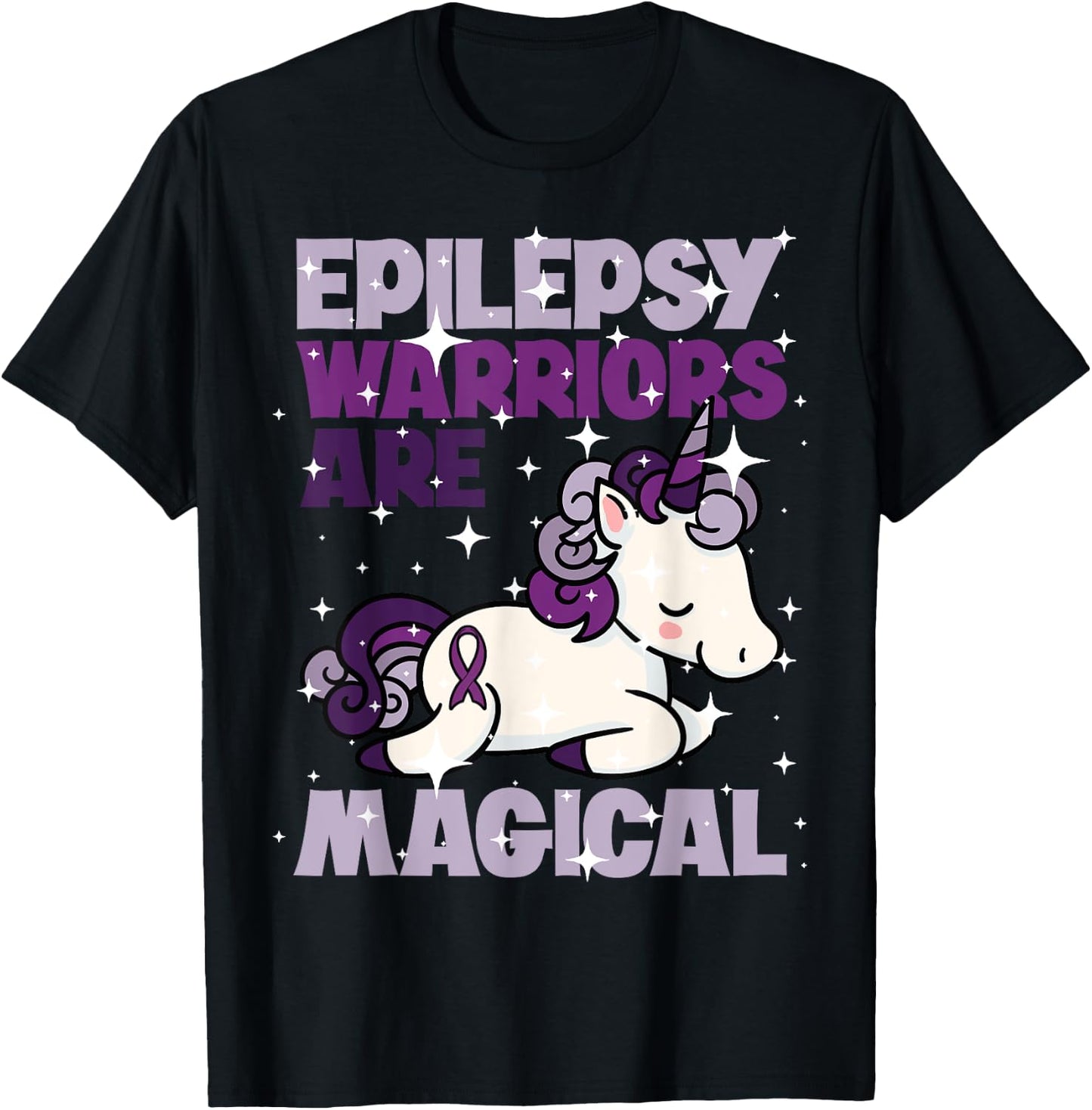 Epilepsy Warrior Epileptic Day Purple Unicorn Lover Gift T-Shirt - T-Shirt | Black
