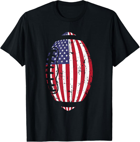 USA Flag Football T-Shirt - T-Shirt | Black