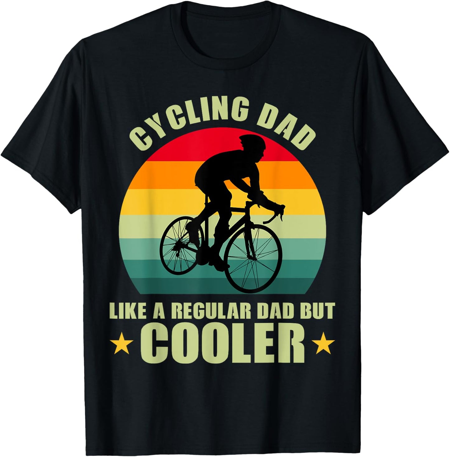 Cool Cyclist Biking Lovers Cycling Dad Like A Regular Dad But Cooler -Kids, Women, Men Black Short Sleeve Retro Cycling Small T-Shirt - T-Shirt | Black