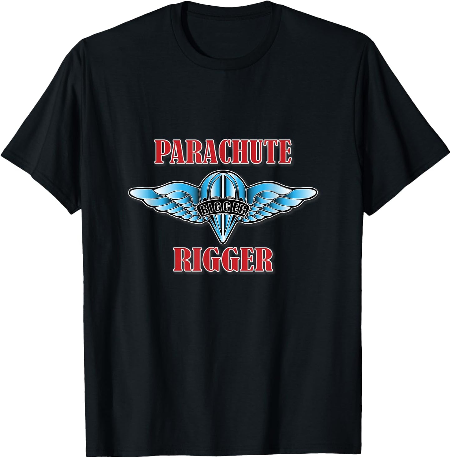 Parachute Rigger (Front Design) T-Shirt - T-Shirt | Black