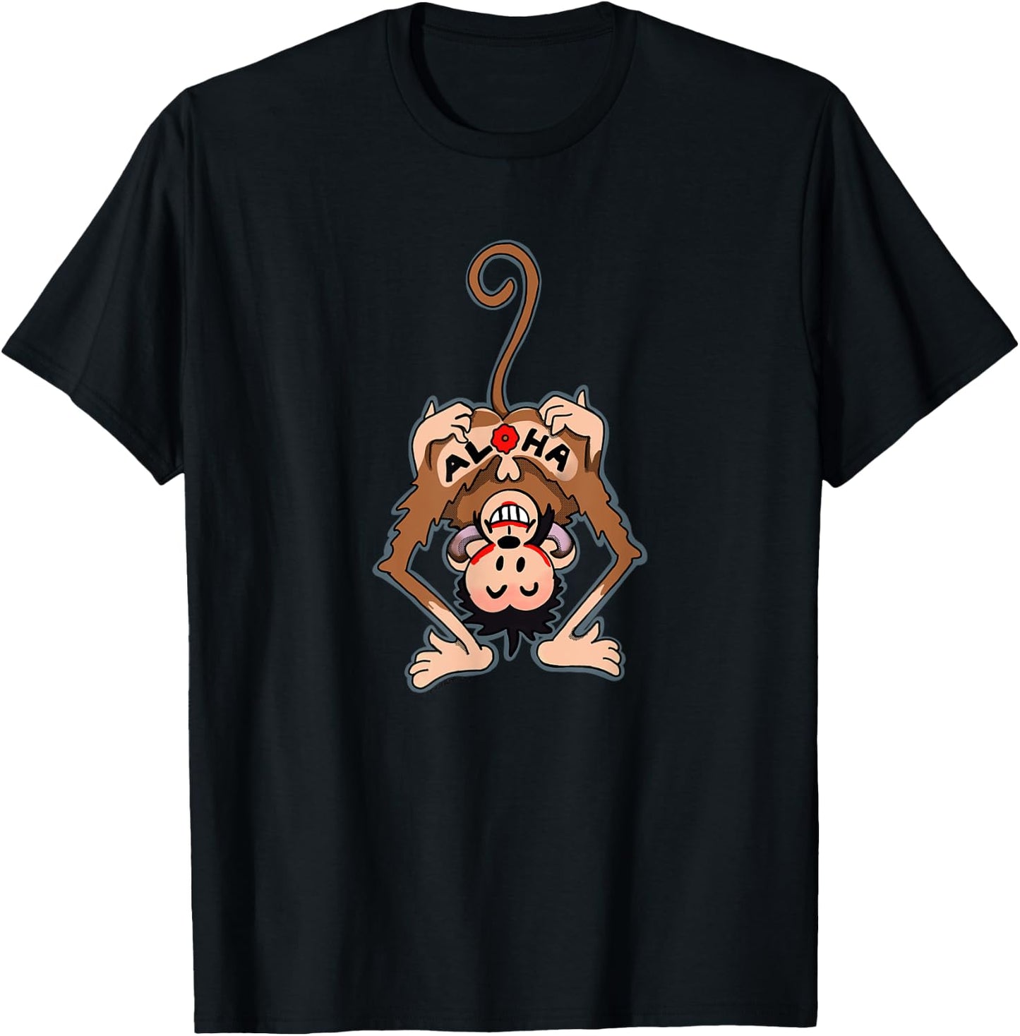 Vintage "Aloha" Monkey Tattoo T-Shirt - T-Shirt | Black