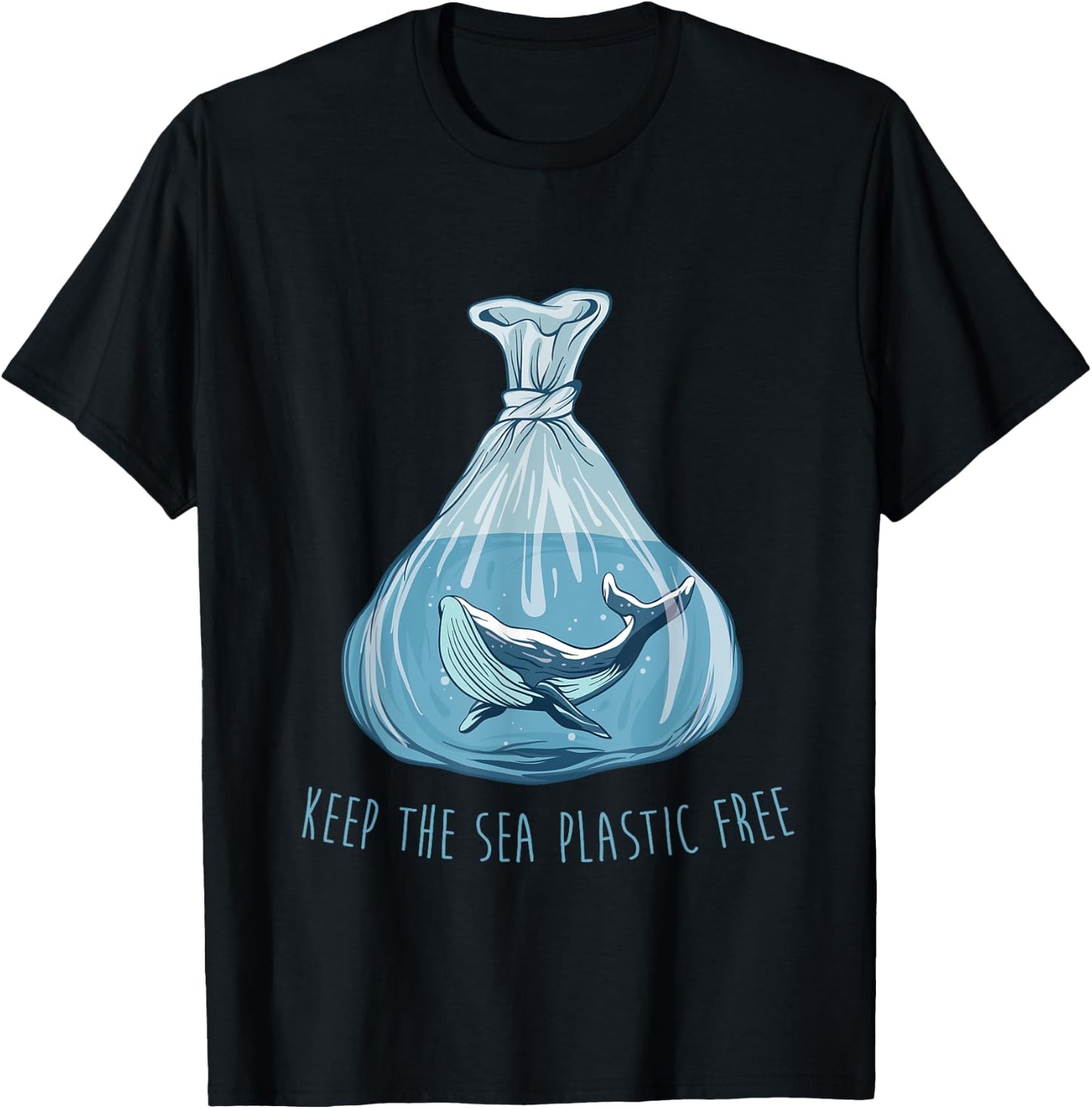Keep the sea plastic free Save The Planet Environment Ocean T-Shirt - T-Shirt | Black