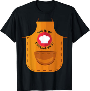 Apron This Is My Cooking Shirt Chef Hat Professional Chef T-Shirt - T-Shirt | Black