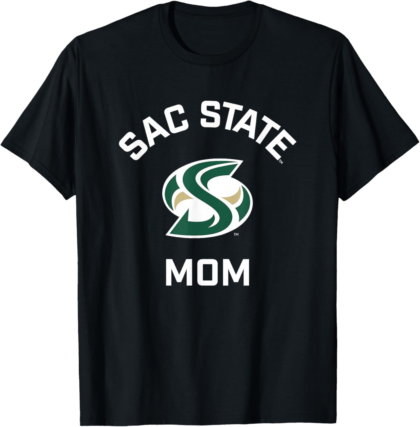 Sacramento State CSUS Hornets Arched Mom T-Shirt - T-Shirt | Black