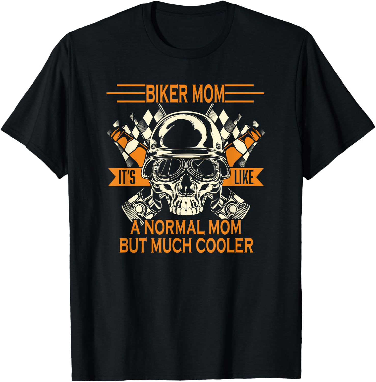 Retro Biker Mom Motorcycle Mother's Day Gift Mums T-Shirt - T-Shirt | Black
