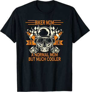Retro Biker Mom Motorcycle Mother's Day Gift Mums T-Shirt - T-Shirt | Black