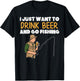 Drink Beer Go Fishing Funny Drinking Fisherman Angler Gift T-Shirt - T-Shirt | Black